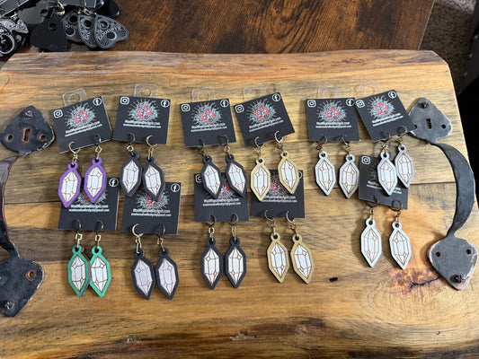 Crystal Hand-Painted Wooden Earrings