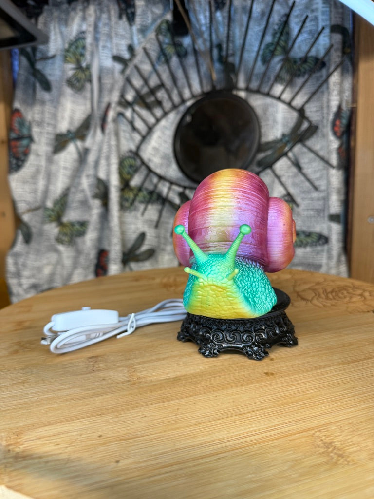 Large Whimsical Snail RGB 3DP Table Light