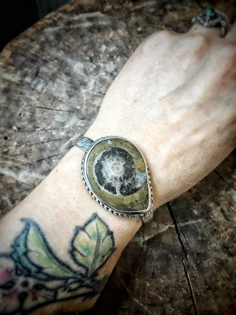 Alaskan Ammonite Sterling Silver Bracelet - Jewelry