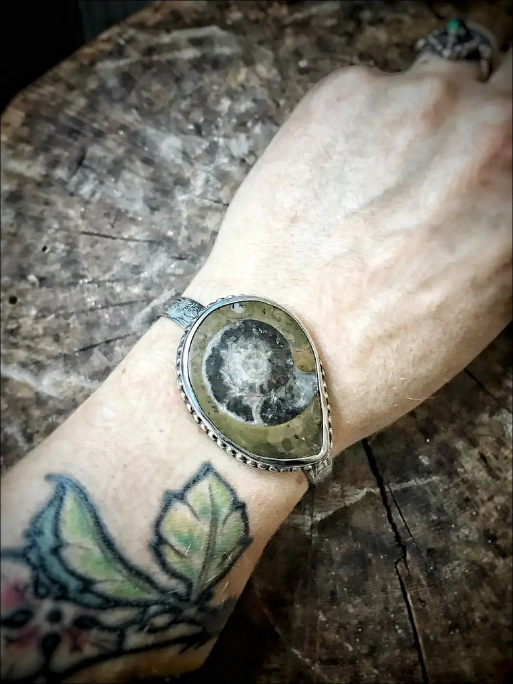 Alaskan Ammonite Sterling Silver Bracelet - Jewelry
