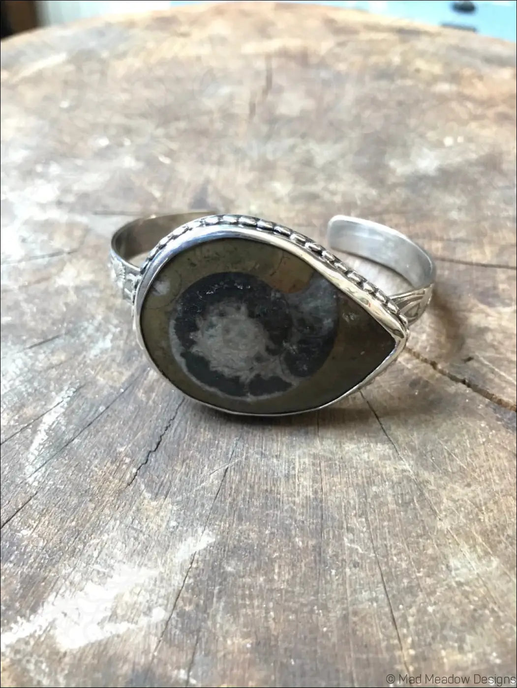 Alaskan Ammonite Sterling Silver Bracelet - Jewelry