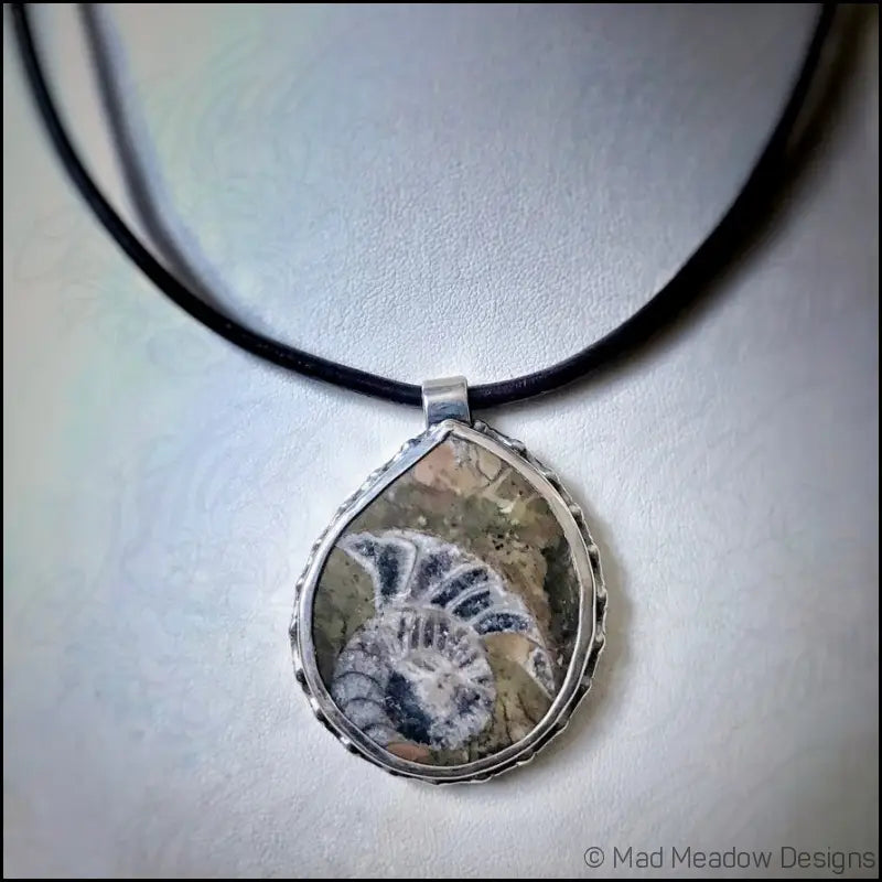 Alaskan Ammonite Sterling Silver Pendant Necklace - Jewelry