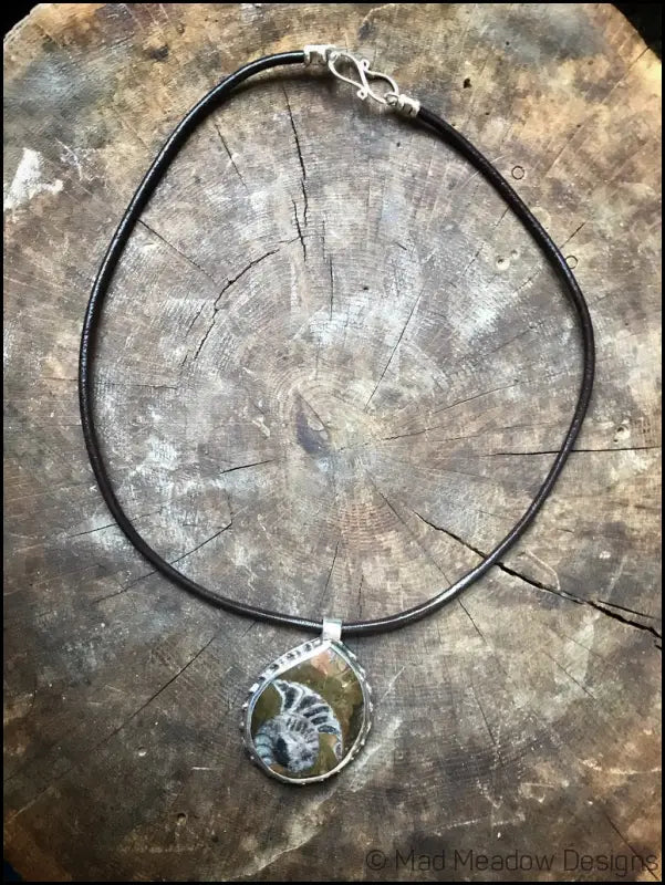 Alaskan Ammonite Sterling Silver Pendant Necklace - Jewelry