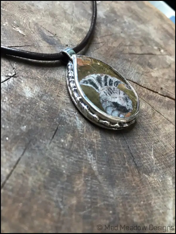 Alaskan Ammonite Sterling Silver Pendant Necklace - Jewelry