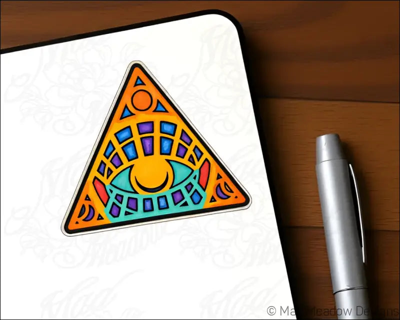 All Seeing Eye Line Drawing Sticker by Mad Meadow Sticker