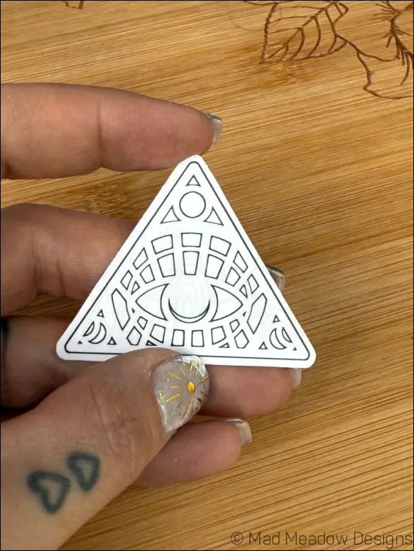 All Seeing Eye Line Drawing Sticker by Mad Meadow Sticker
