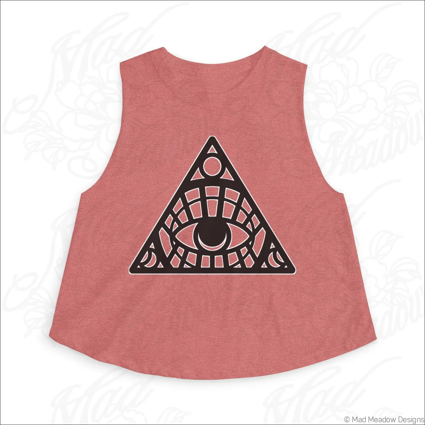 All-Seeing Eye Triangle Crop Top, Mystical Graphic Women’s Tank - Tank Top