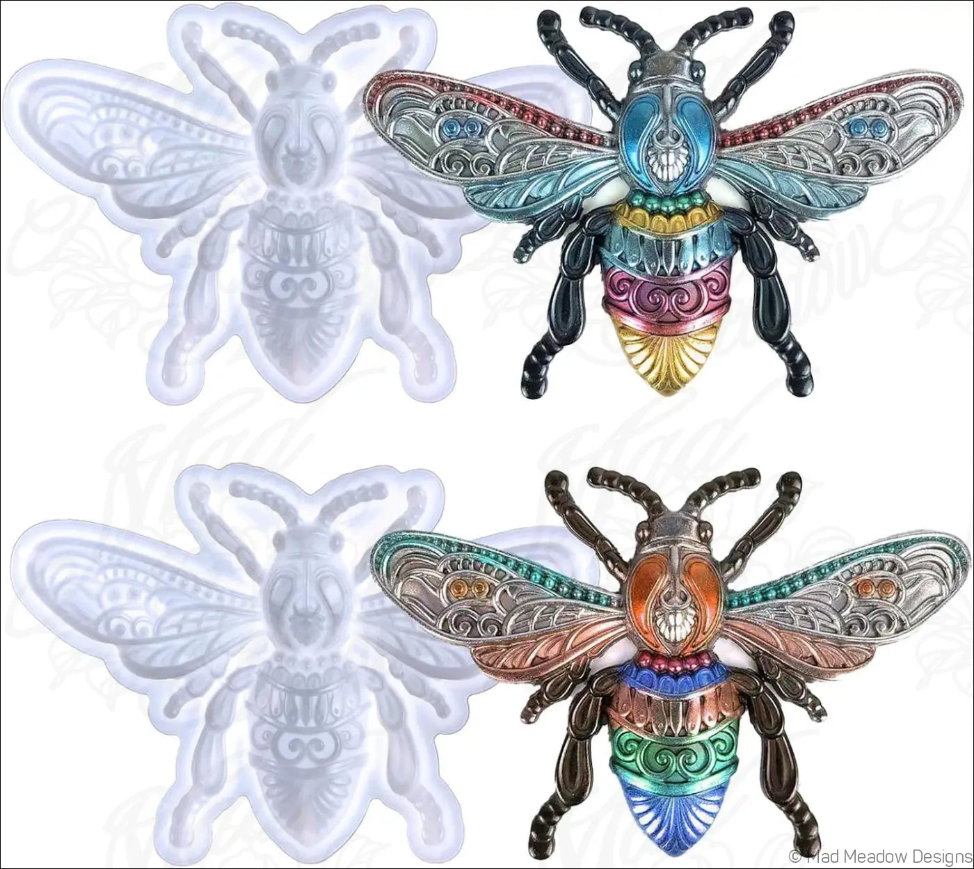 Butterfly Dragonfly Bee Insect Resin Molds Bundle Flexible Silicone Molds 5Pcs