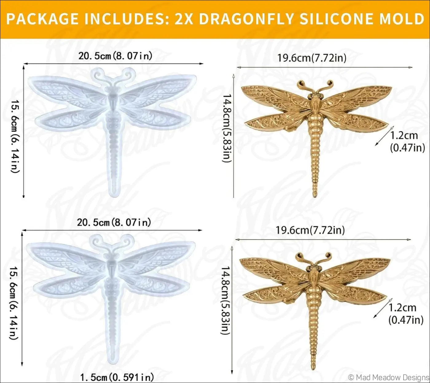 Butterfly Dragonfly Bee Insect Resin Molds Bundle Flexible Silicone Molds 5Pcs