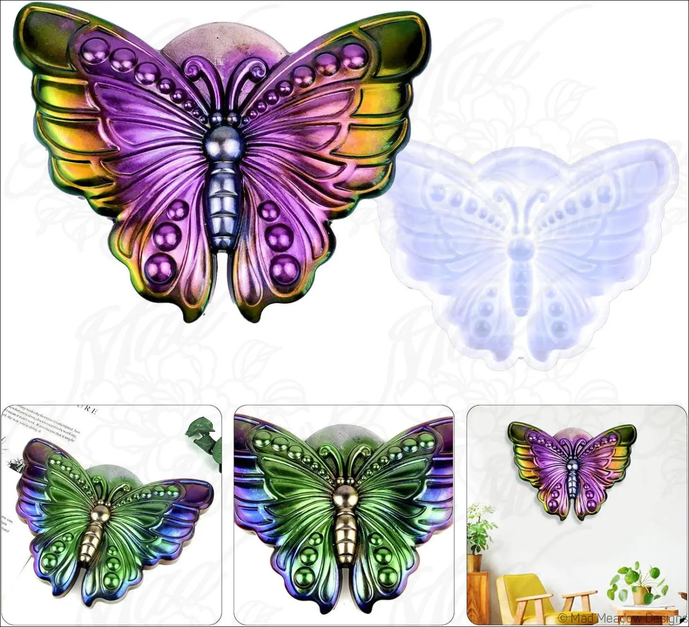 Butterfly Dragonfly Bee Insect Resin Molds Bundle Flexible Silicone Molds 5Pcs