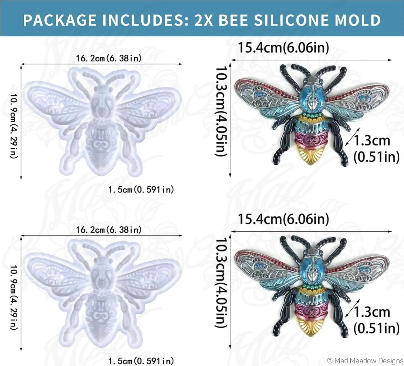 Butterfly Dragonfly Bee Insect Resin Molds Bundle Flexible Silicone Molds 5Pcs