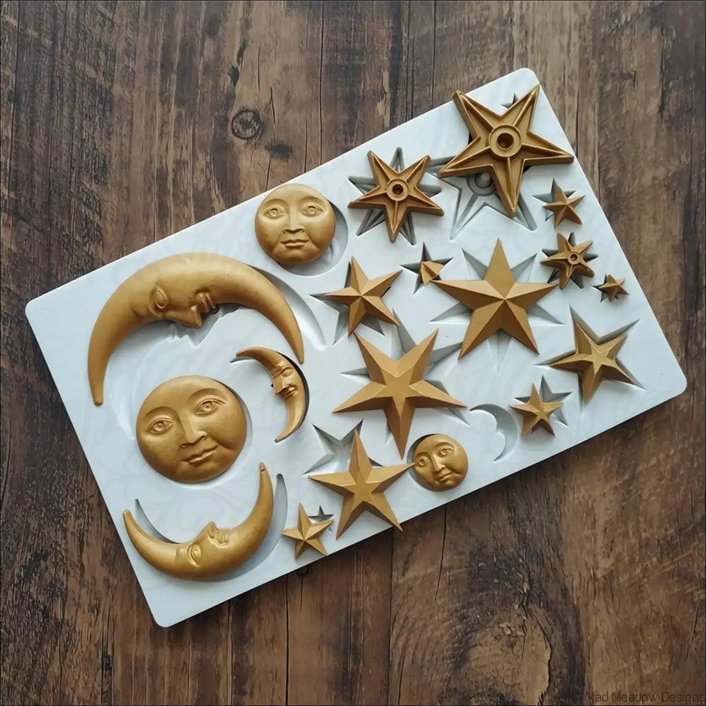Celestial Moon Stars Silicone Molds 4 Pieces Fondant Candy Chocolate Resin