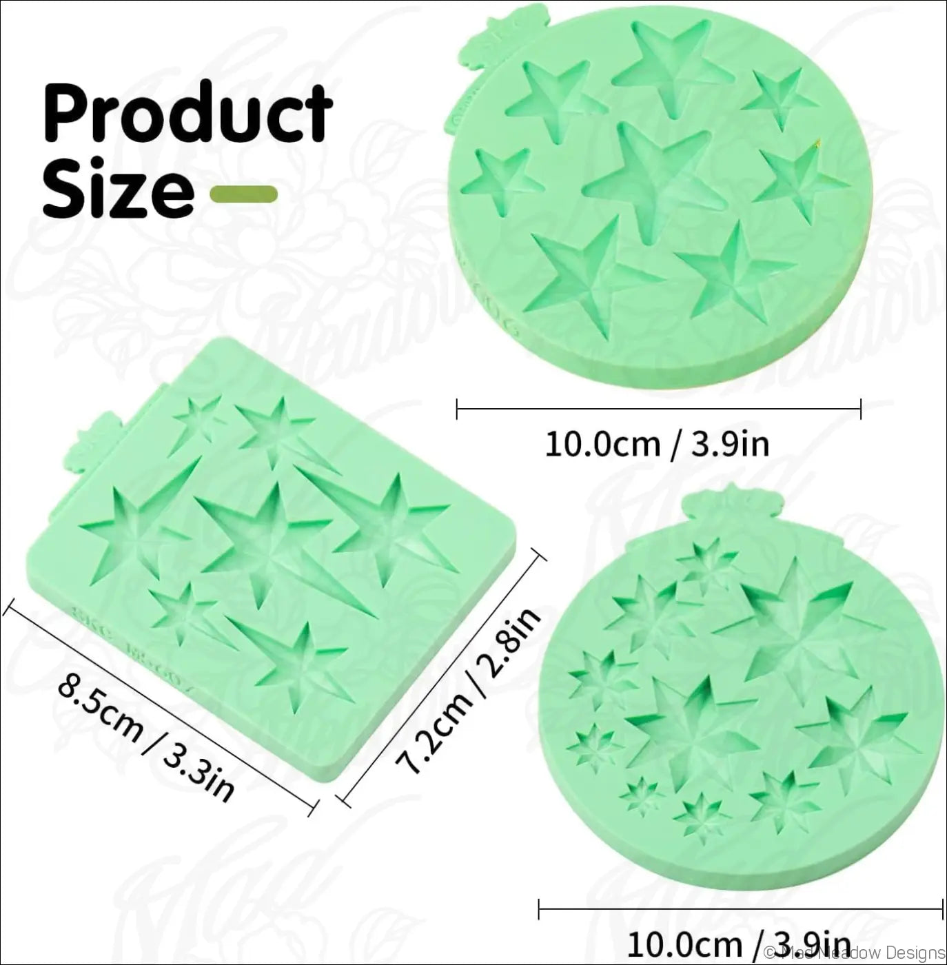 Celestial Moon Stars Silicone Molds 4 Pieces Fondant Candy Chocolate Resin