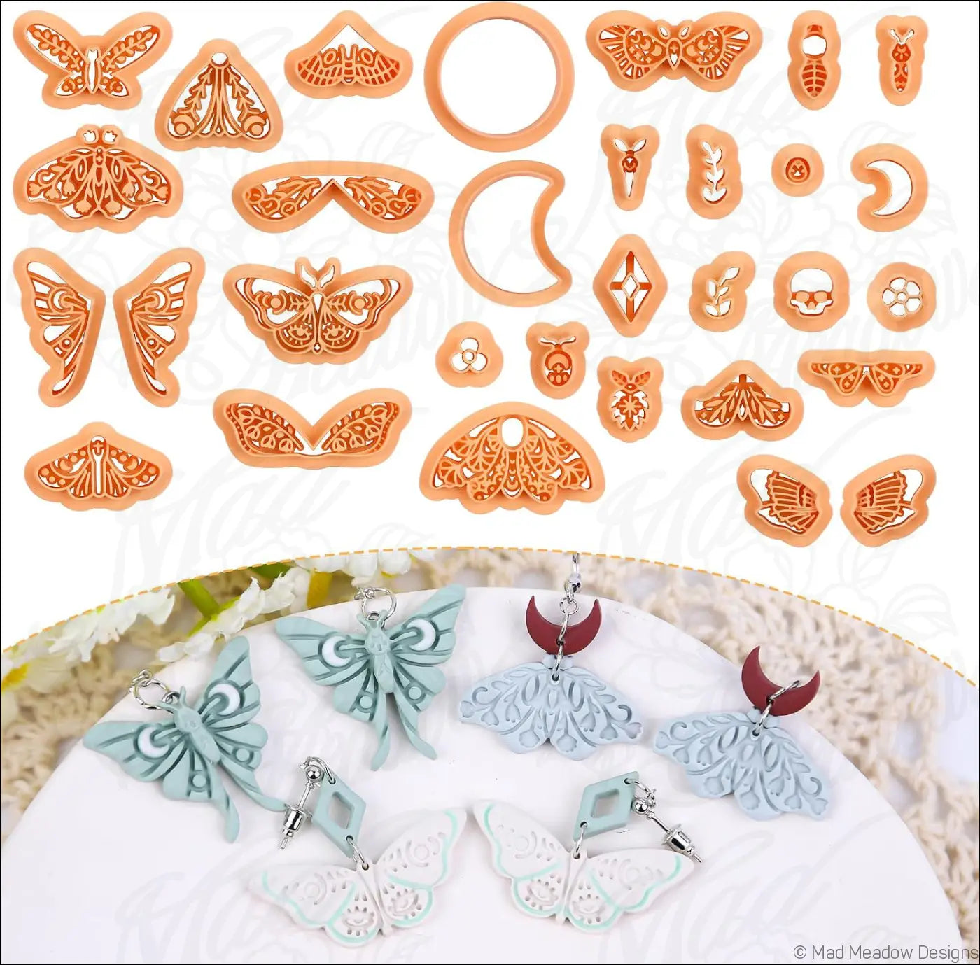 Celestial Witchy Polymer Clay Cutter 5 Set Bundle 54 pcs - Destash New