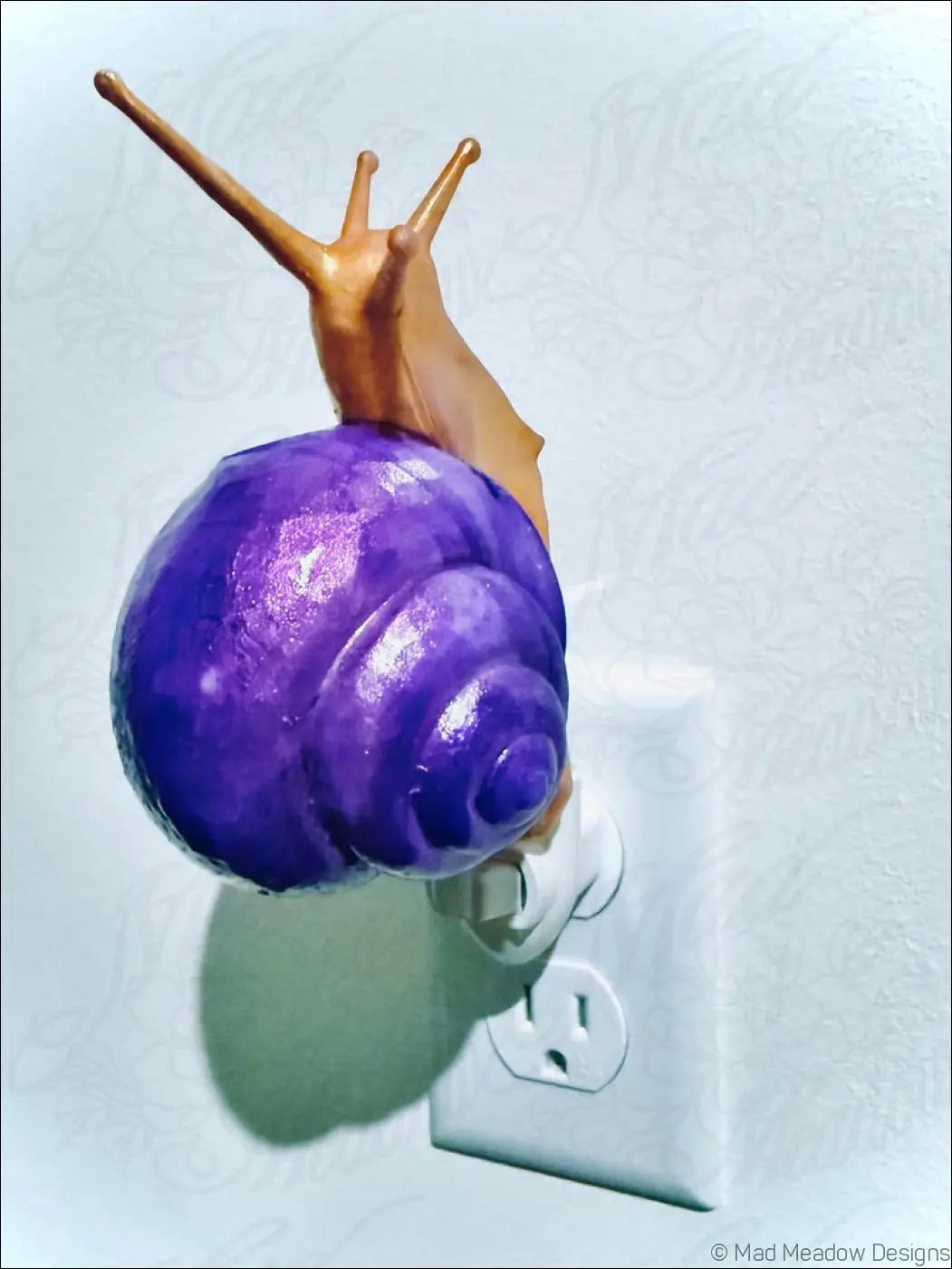 Purple and Golden Yellow Snail Wall Night Light - Light