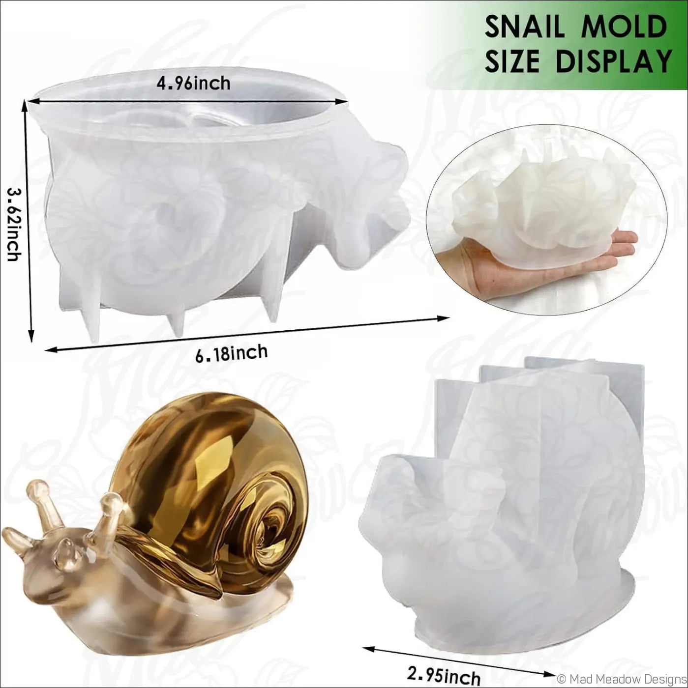 Destash 11Pcs Snail Resin Molds Silicone 2’’ - 6’’ sizes - Gently Used - Destash Supplies