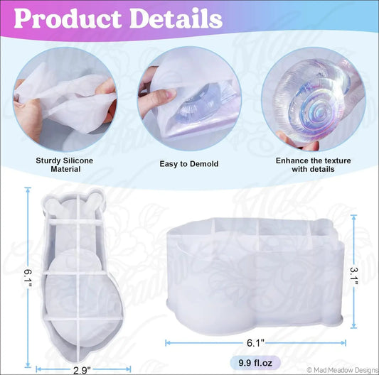 Destash LET’S RESIN 2Pcs Lifelike Giant Snail Resin Molds Silicone 6 inch - Lightly Used