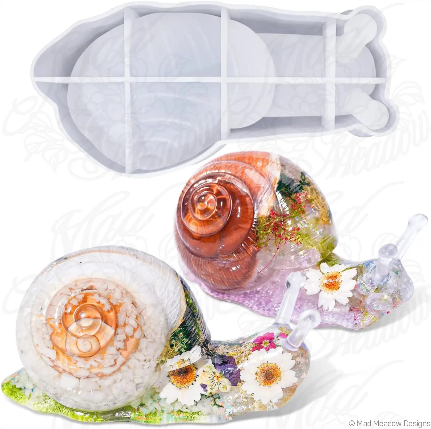 Destash LET’S RESIN 2Pcs Lifelike Giant Snail Resin Molds Silicone 6 inch - Lightly Used