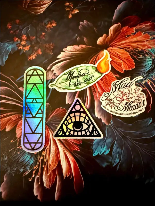 FIVE Sticker Bundle Manifest That Sh*t Elemental (x2) & All Seeing Eye (x2) Sticker