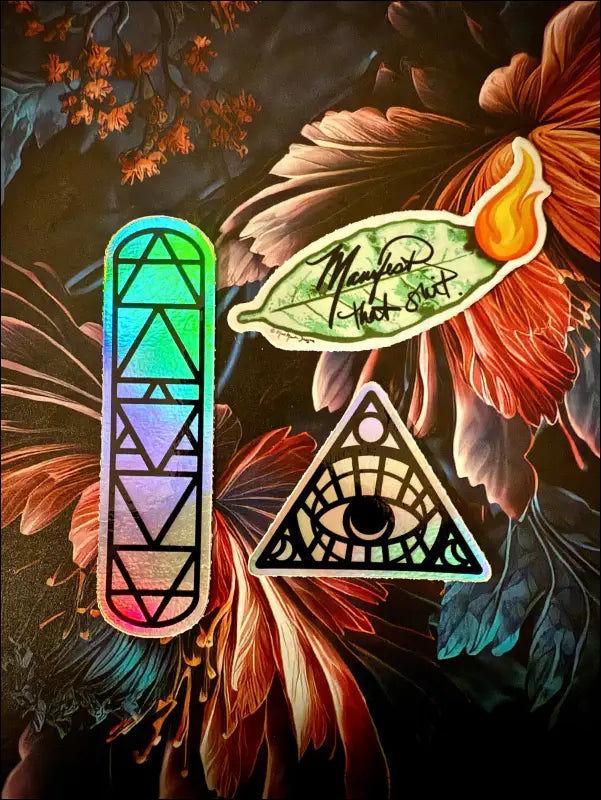FIVE Sticker Bundle Manifest That Sh*t Elemental (x2) & All Seeing Eye (x2) Sticker