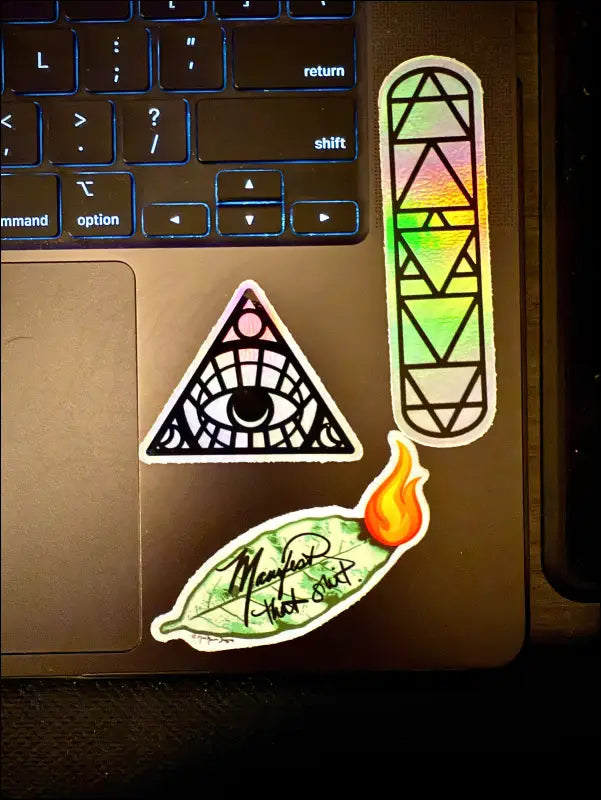 FIVE Sticker Bundle Manifest That Sh*t Elemental (x2) & All Seeing Eye (x2) Sticker