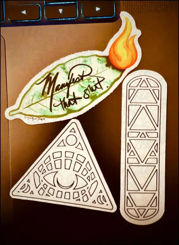 Sticker Bundle Manifest That Sh*t & Coloring Book Stickers Elemental & All Seeing Eye Sticker