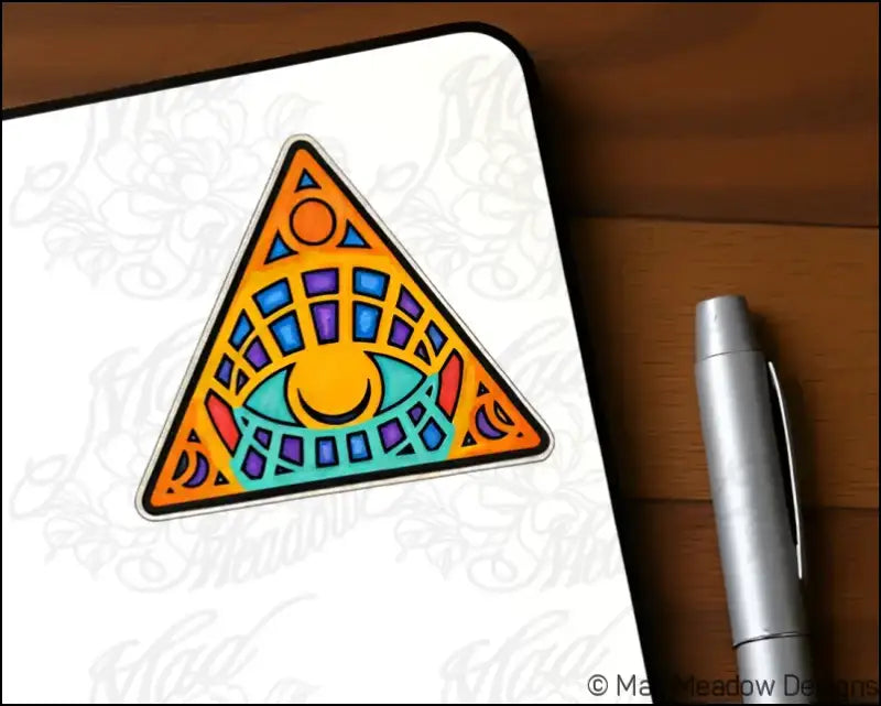 All Seeing Eye Line Drawing Sticker by Mad Meadow Sticker