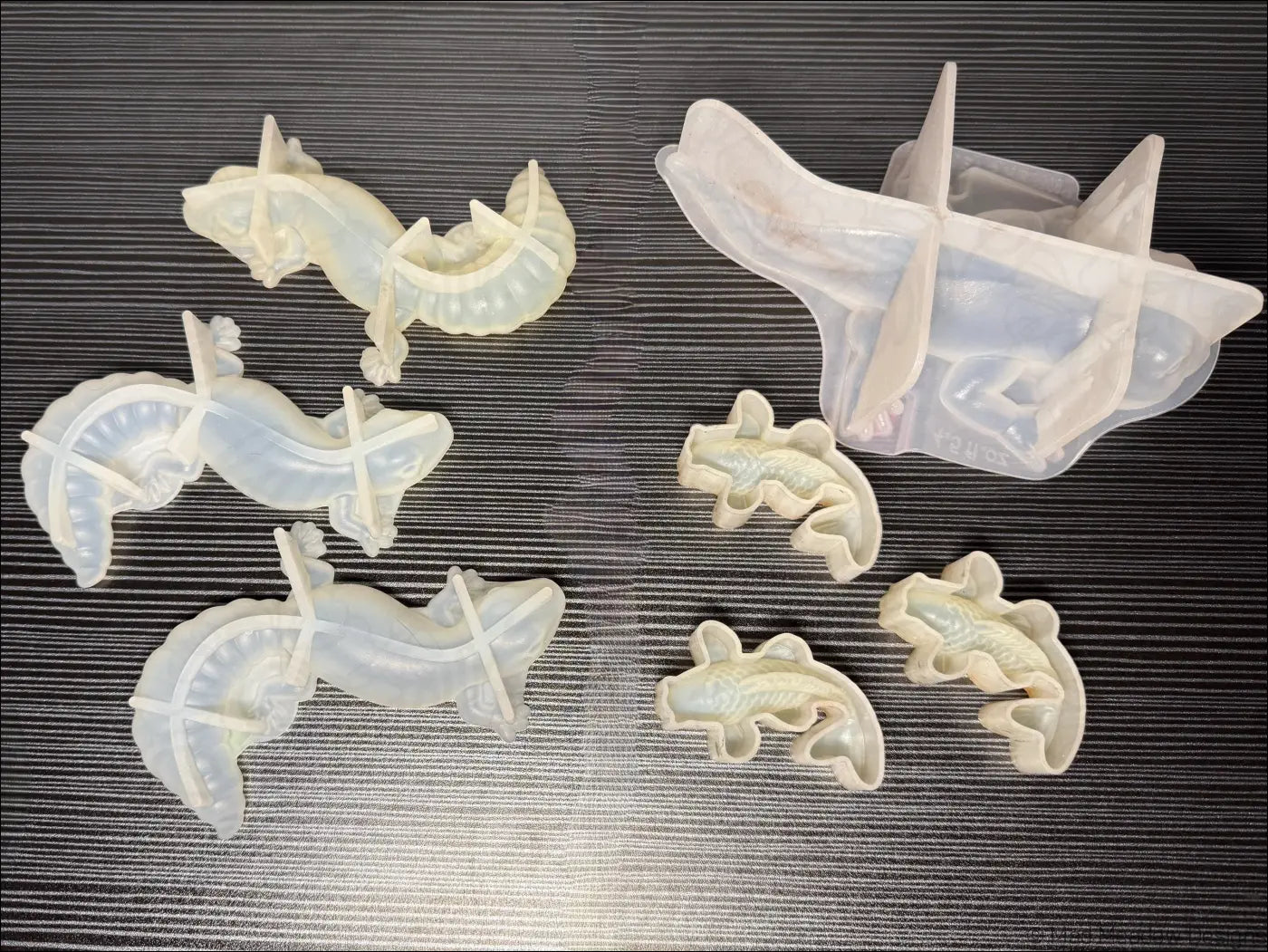 Gecko Lizard Axolotl Koi Fish Resin Mold Bundle Flexible Silicone Molds 7Pcs - Destash Used - Destash Supplies