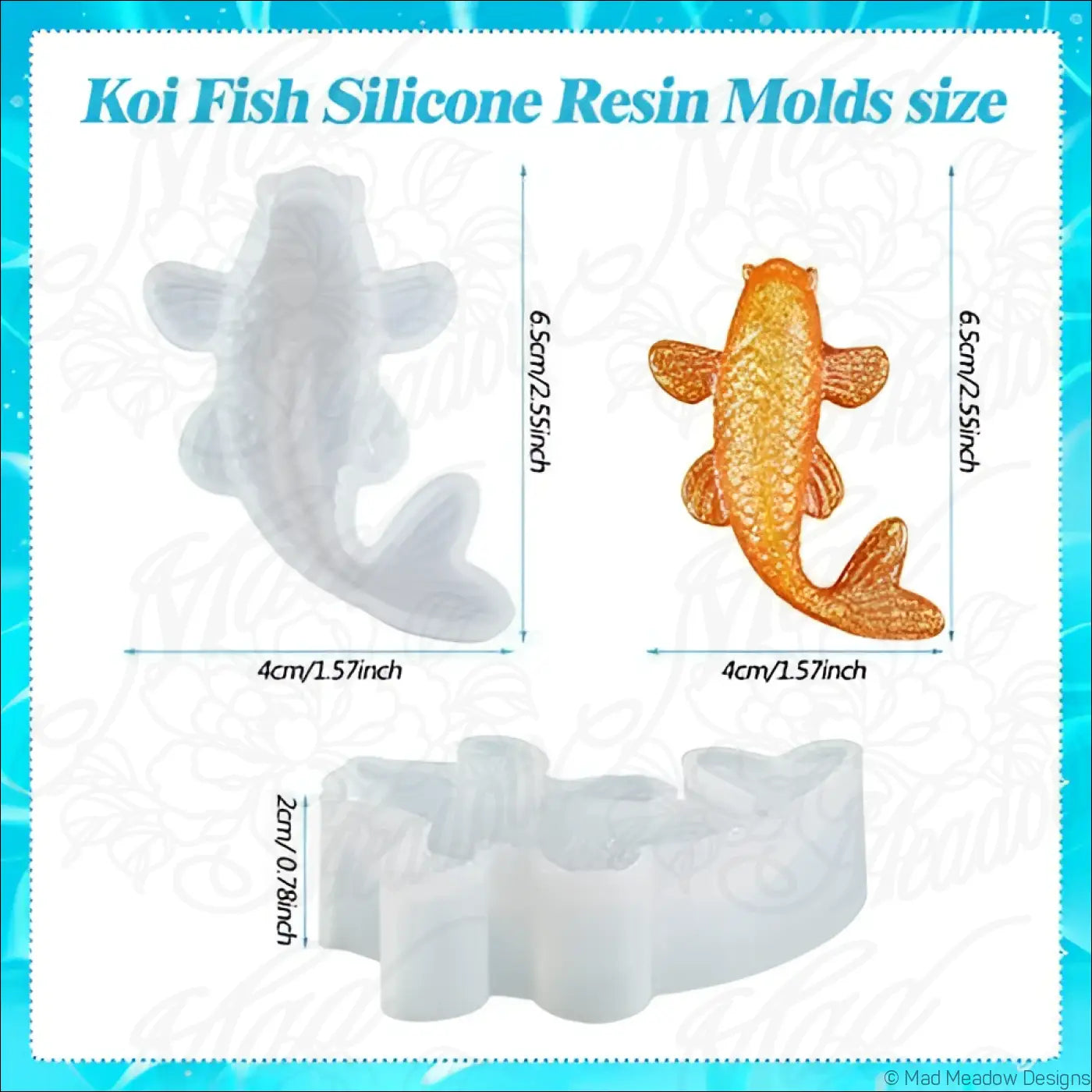 Gecko Lizard Axolotl Koi Fish Resin Mold Bundle Flexible Silicone Molds 7Pcs - Destash Used - Destash Supplies