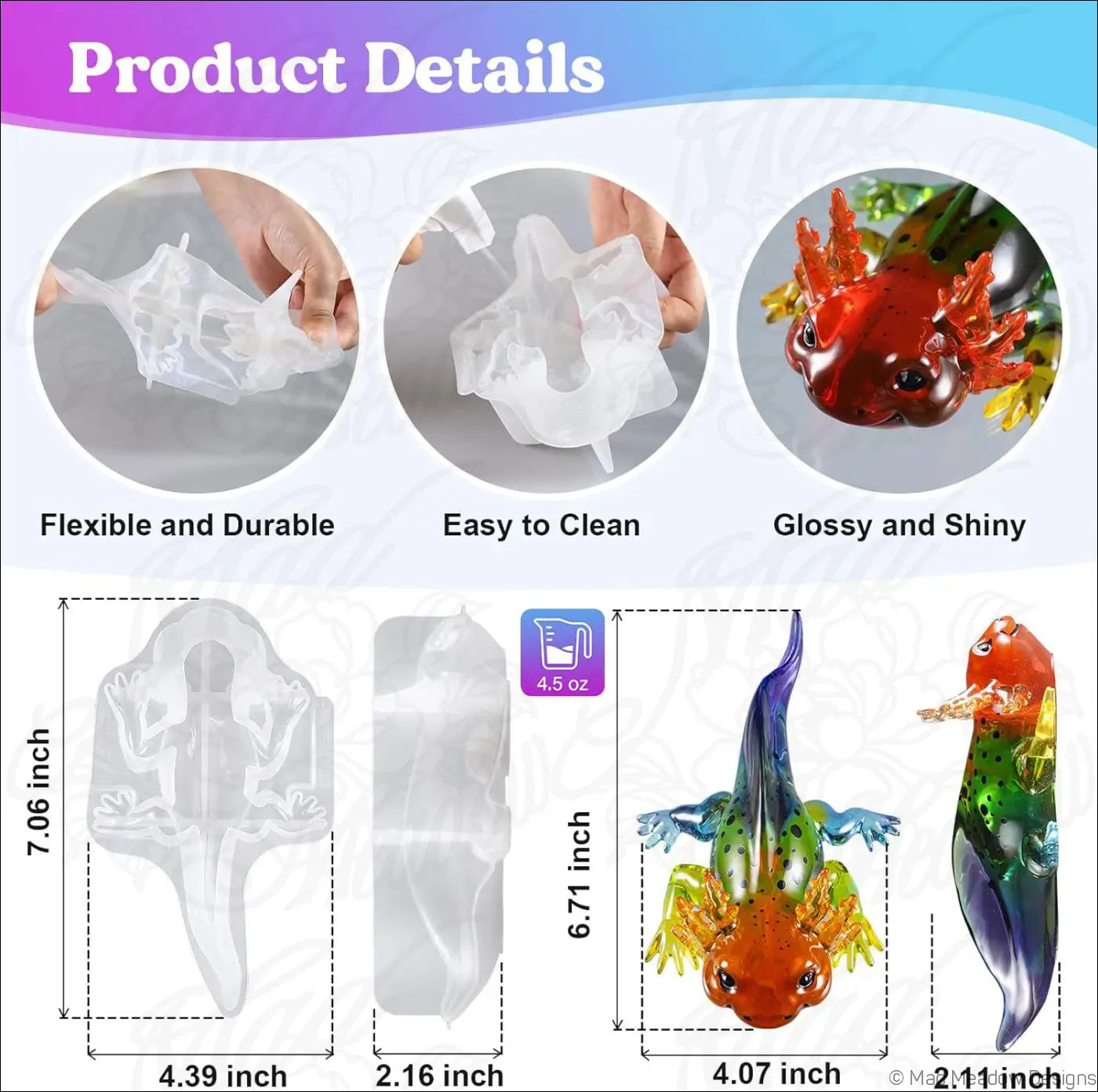 Gecko Lizard Axolotl Koi Fish Resin Mold Bundle Flexible Silicone Molds 7Pcs - Destash Used - Destash Supplies