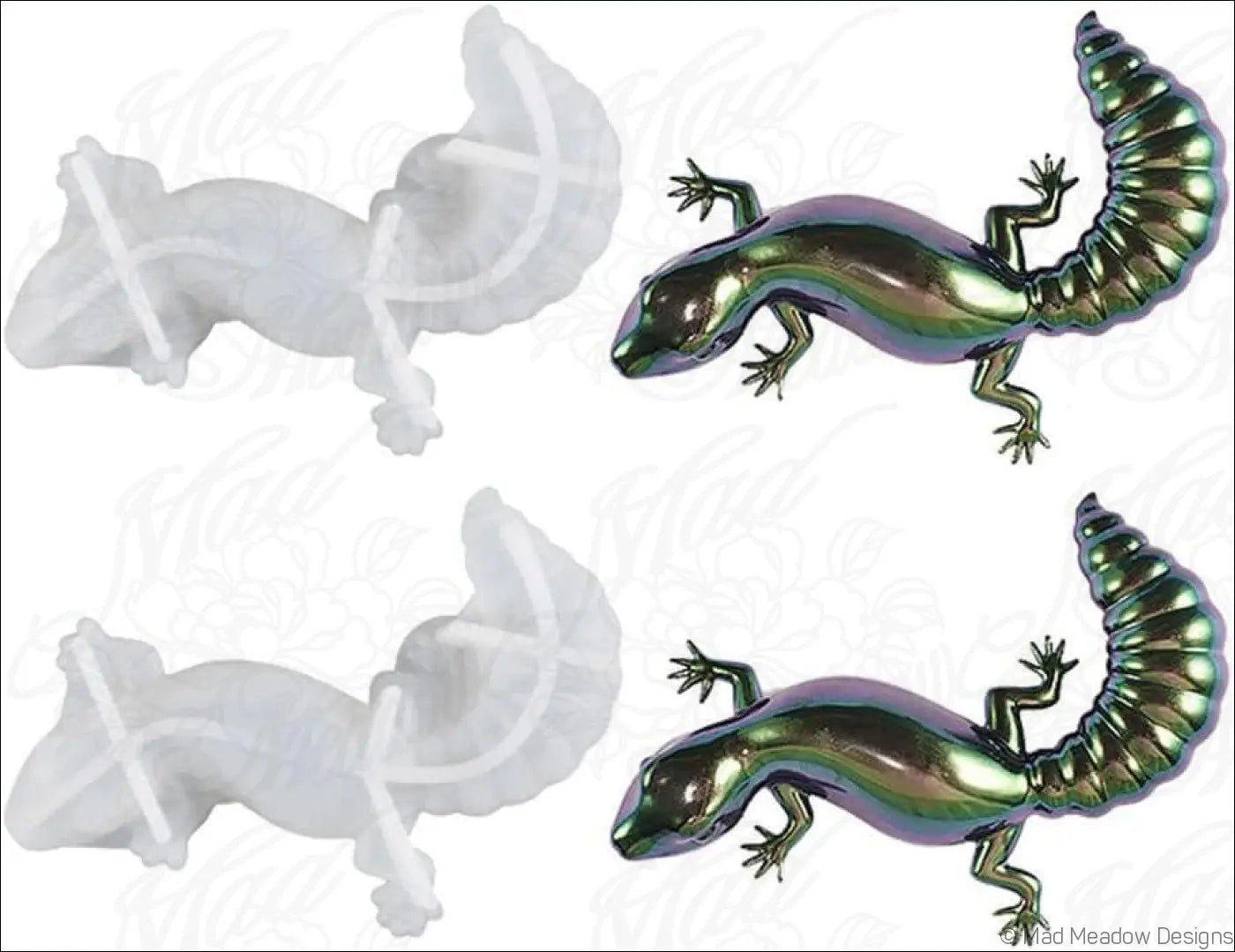 Gecko Lizard Axolotl Koi Fish Resin Mold Bundle Flexible Silicone Molds 7Pcs - Destash Used - Destash Supplies