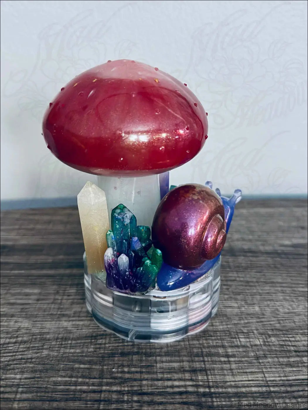 Glowing Mushroom Snail and Crystals Battery Powered RGB Light