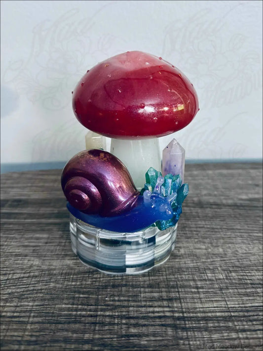 Glowing Mushroom Snail and Crystals Battery Powered RGB Light