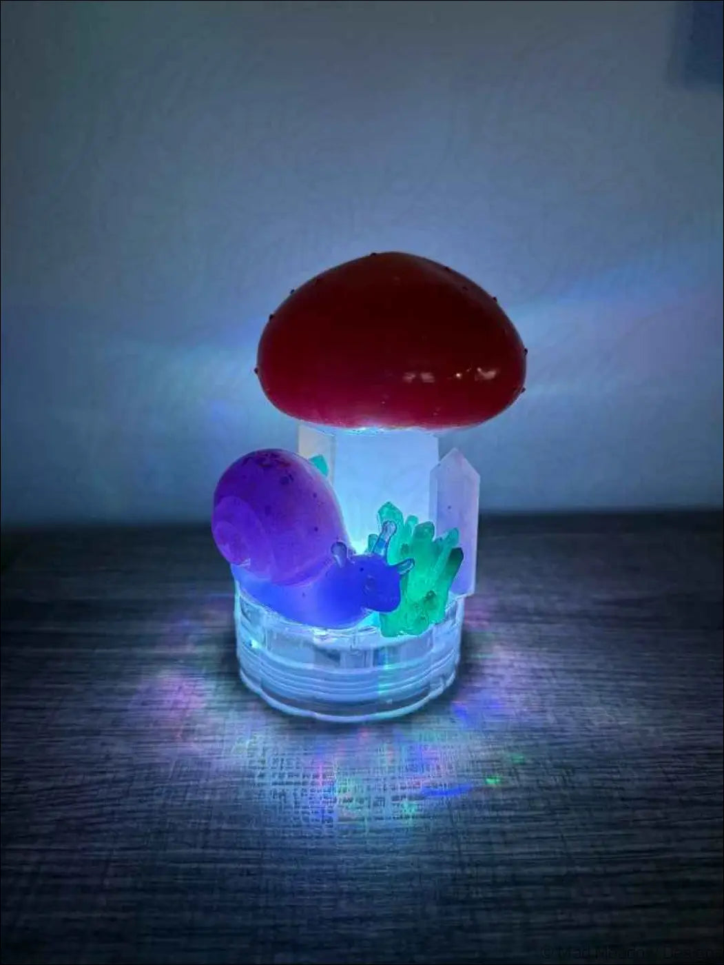 Glowing Mushroom Snail and Crystals Battery Powered RGB Light
