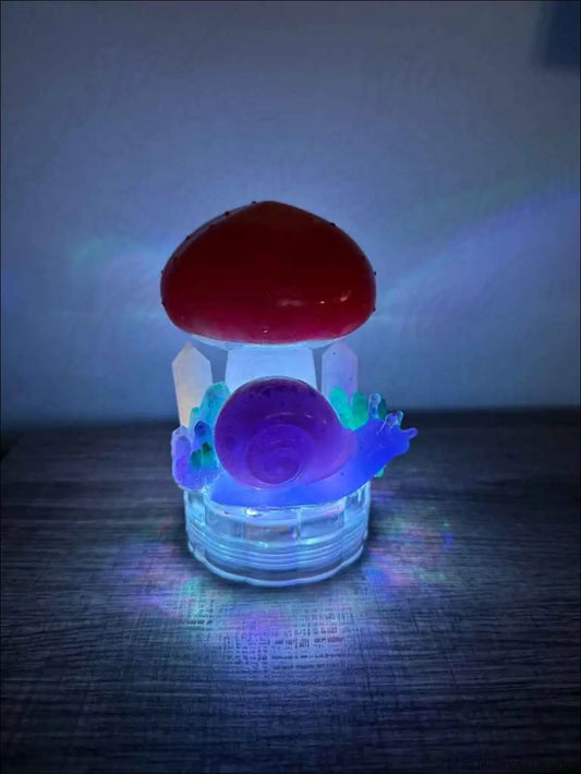 Glowing Mushroom Snail and Crystals Battery Powered RGB Light