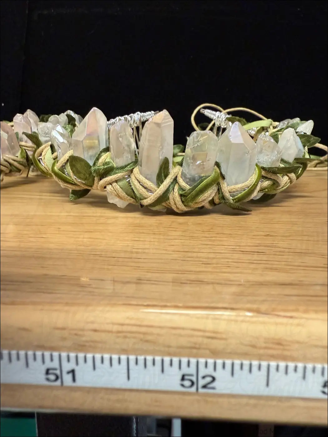 Vine Wrapped Fairy Goddess Quartz Crystal Tiara Crown with Combs - Jewelry