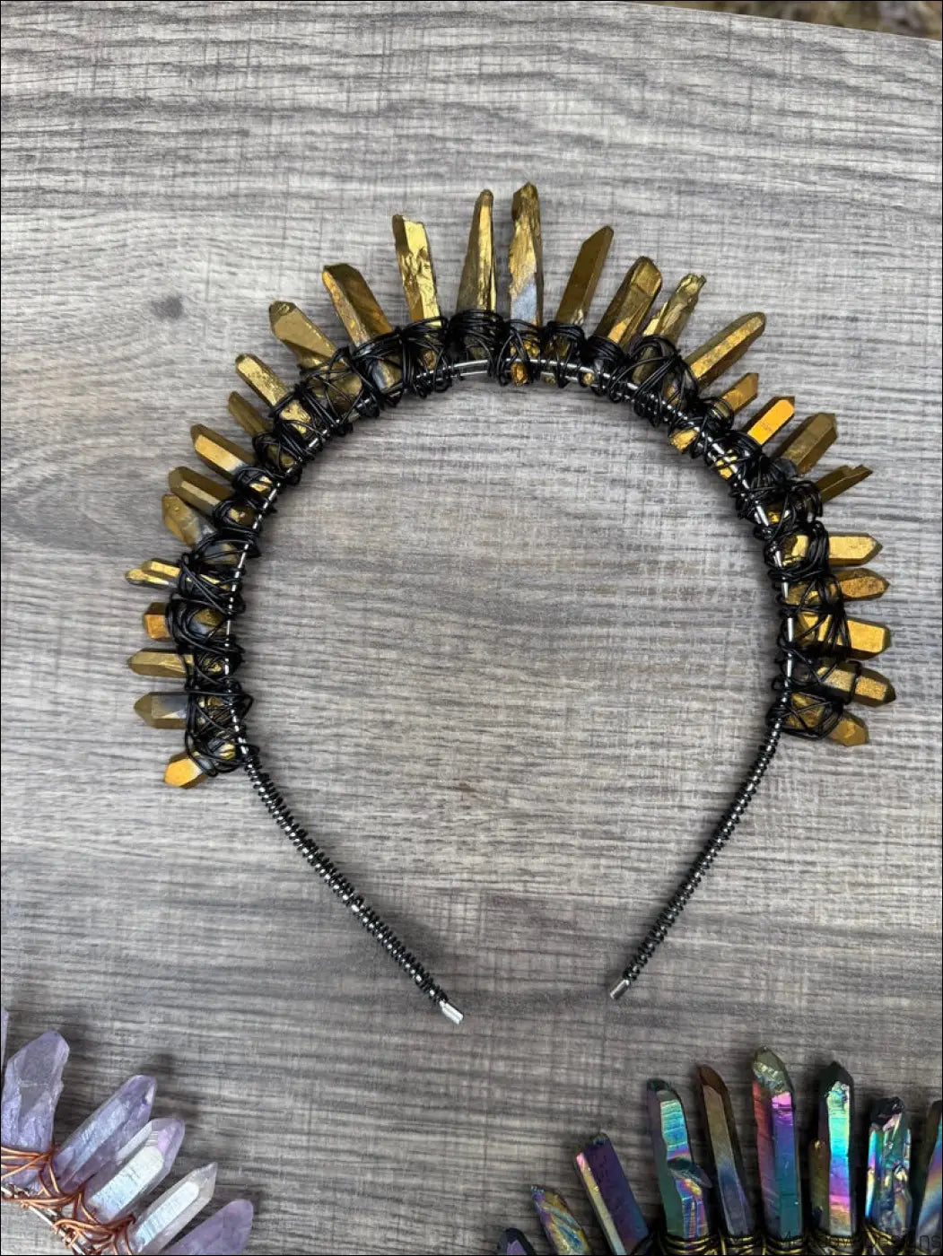 Goddess Quartz Crystal Headband Crown - Jewelry