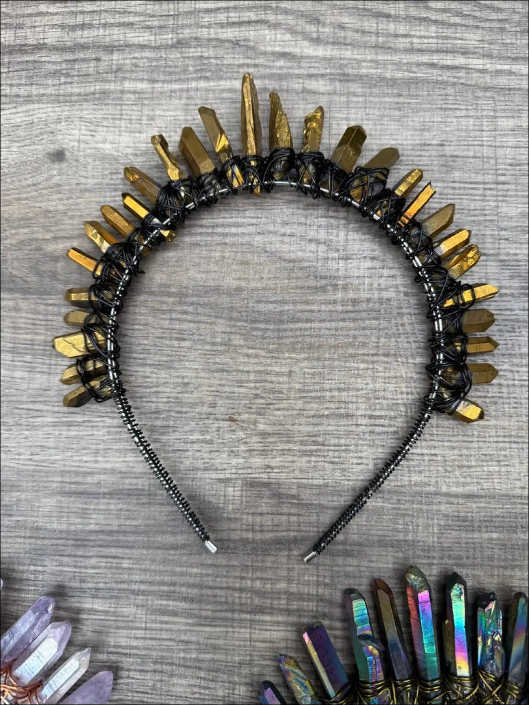 Goddess Quartz Crystal Headband Crown - Jewelry