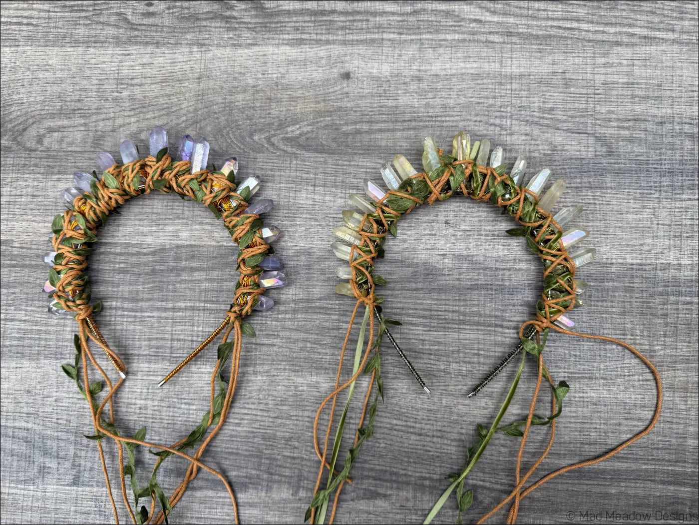 Vine Wrapped Fairy Goddess Quartz Crystal Headband Crown - Jewelry