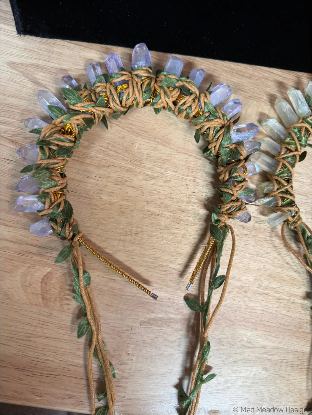 Vine Wrapped Fairy Goddess Quartz Crystal Headband Crown - Jewelry