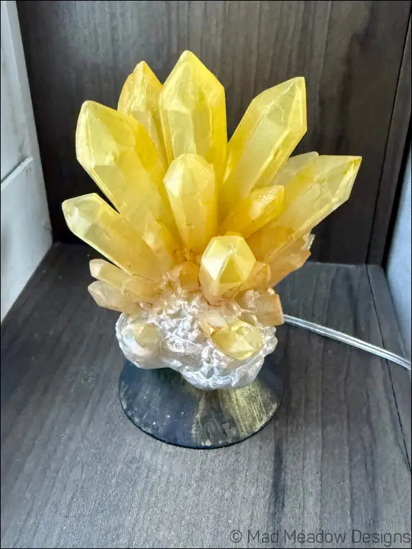 Hand-inked 3D Printed Crystal Cluster Night Light for a Mystical Sanctuary - Light
