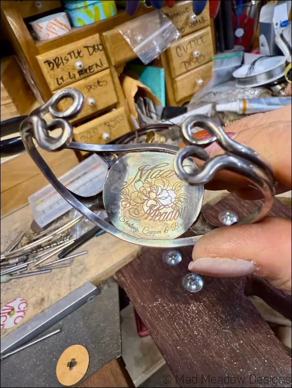 Labradorite Bold Witchy Sterling Silver Cuff Bracelet with Moons - Jewelry