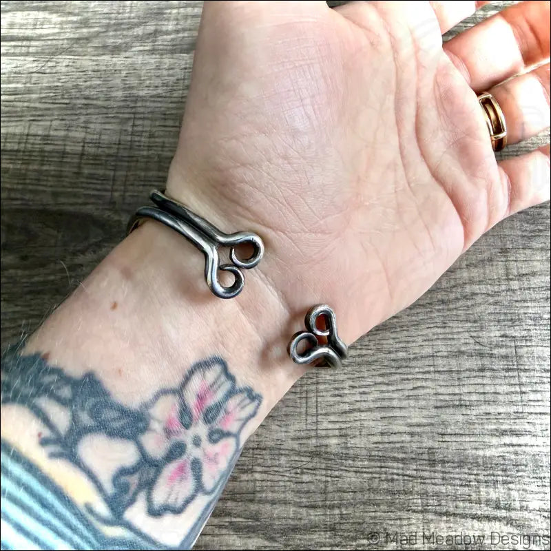 Labradorite Bold Witchy Sterling Silver Cuff Bracelet with Moons - Jewelry