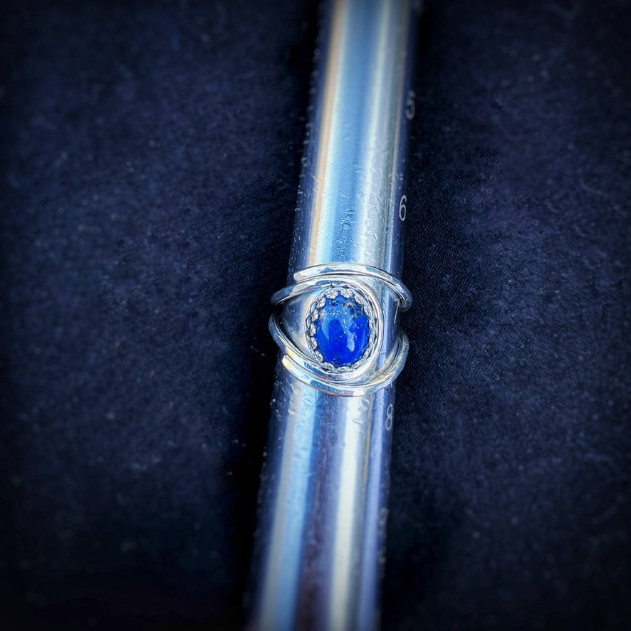 Lapis Lazuli Adjustable Sterling Silver Ring - Jewelry