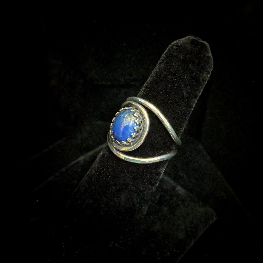 Lapis Lazuli Adjustable Sterling Silver Ring - Jewelry