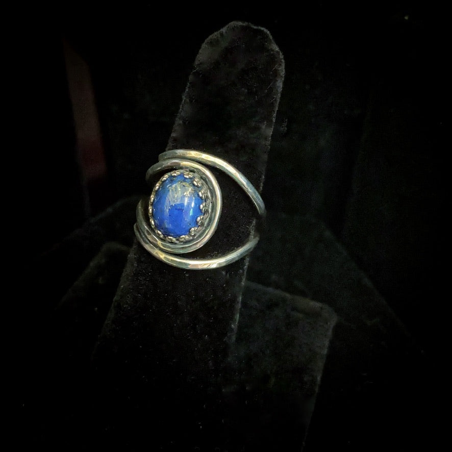 Lapis Lazuli Adjustable Sterling Silver Ring - Jewelry