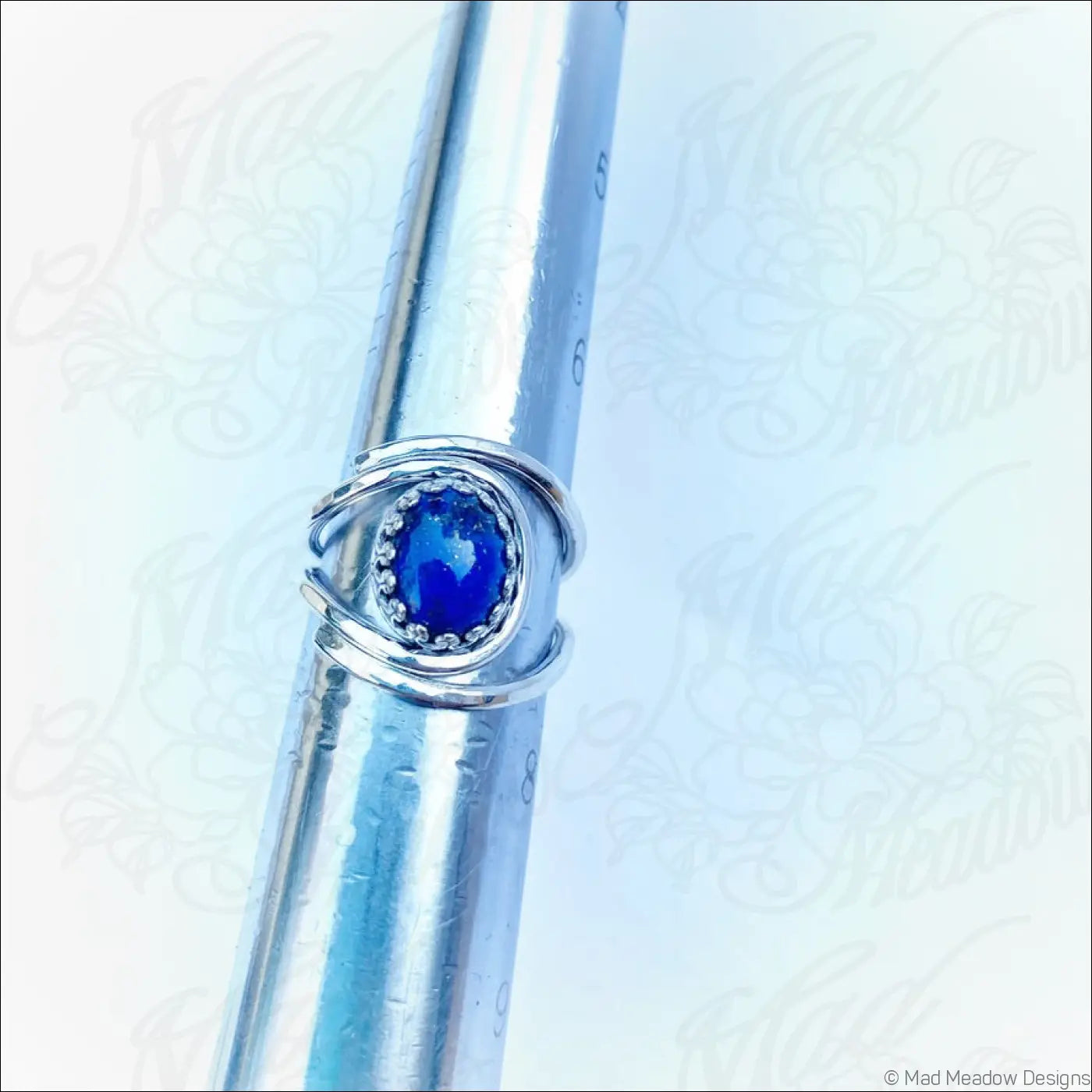 Lapis Lazuli Adjustable Sterling Silver Ring - Jewelry