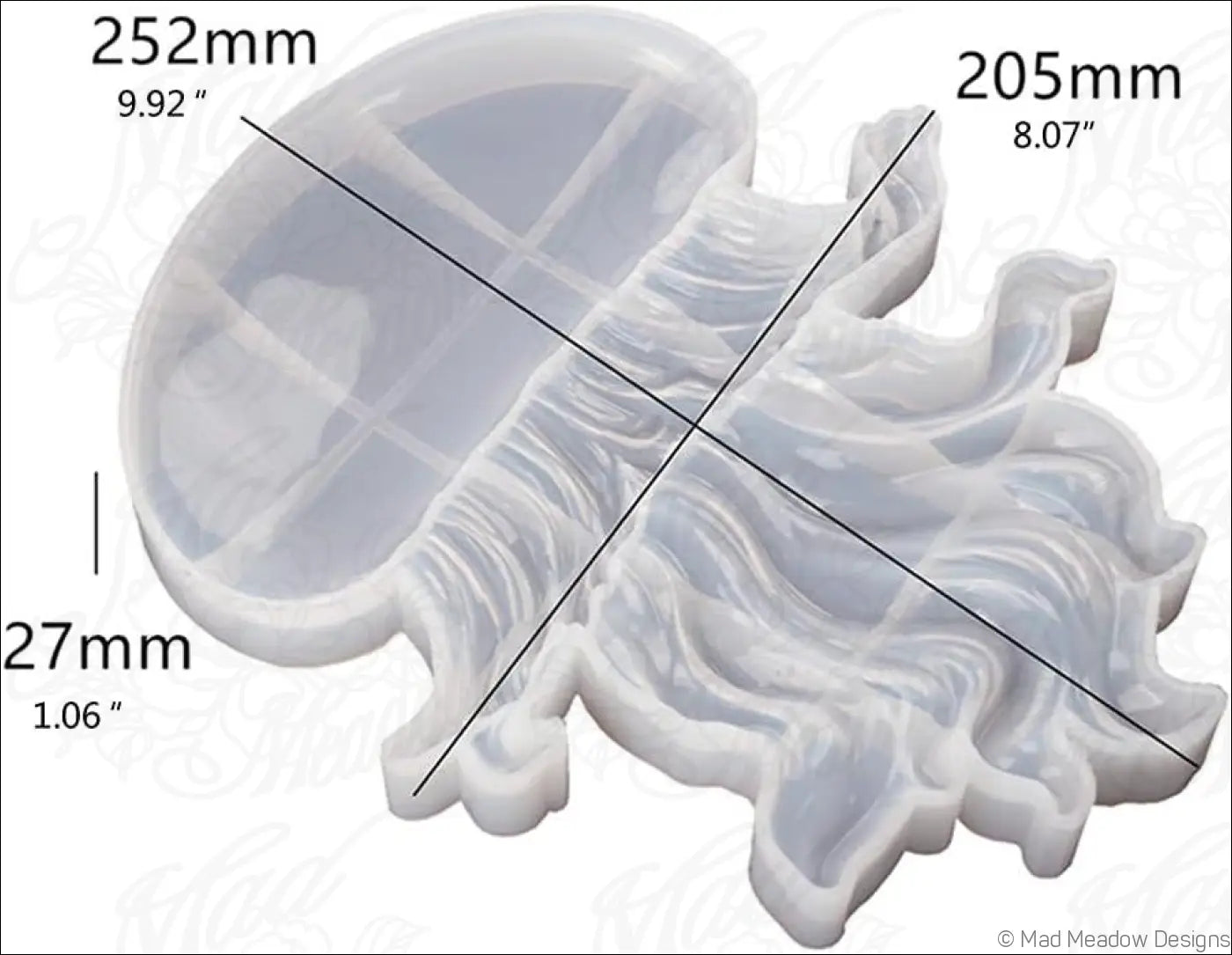 Large 3D Jellyfish Silicone Mold for Epoxy Resin Casting- Destash
