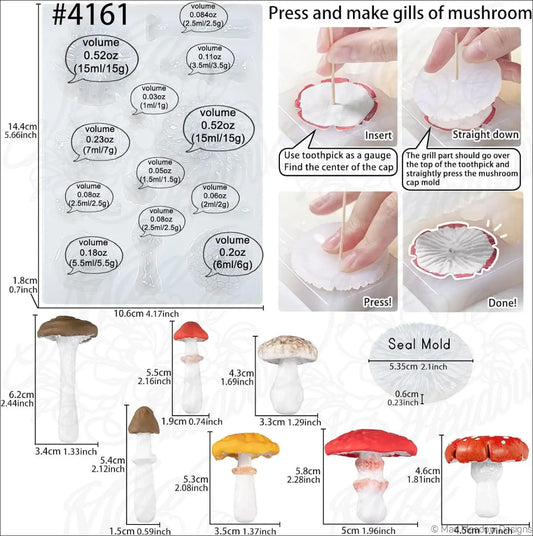 Life Like Mushroom Polymer Clay Casting Silicone Mold Fondant Cake Decorating Modelling Chocolate Resin