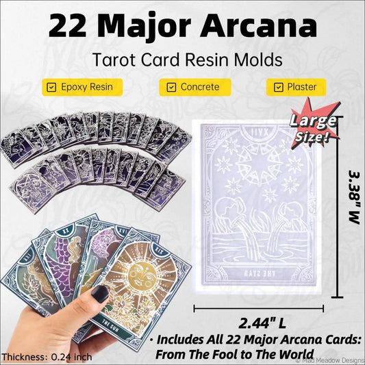 Major Arcana Tarot Card Silicone Molds Set of 4 – 22 Piece Resin Craft Collection